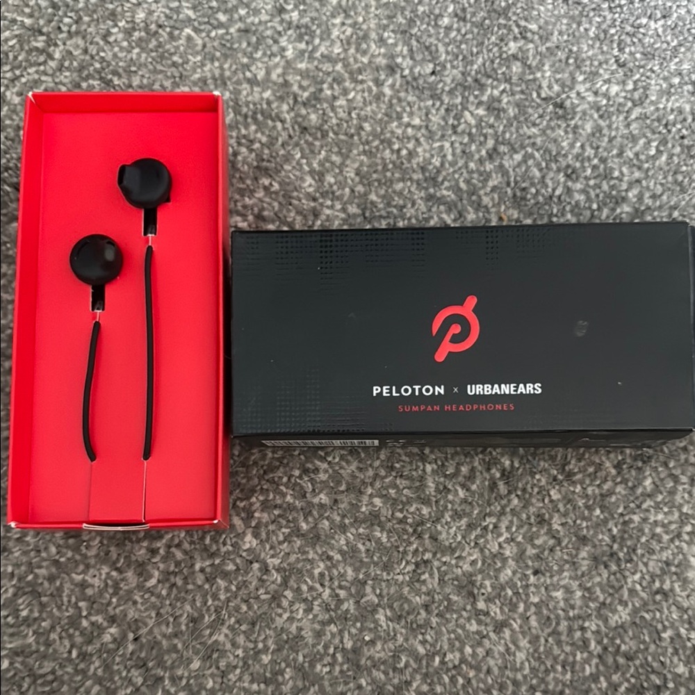 Peloton Black Earbud Headphones Minimalist Design